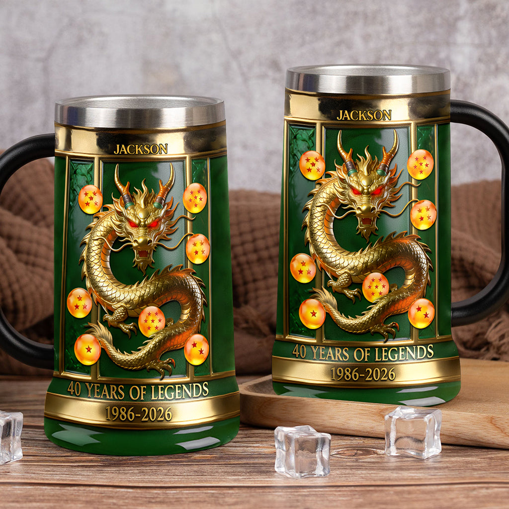 40 Years Of Legend - Personalized Seven Balls Beer Stein