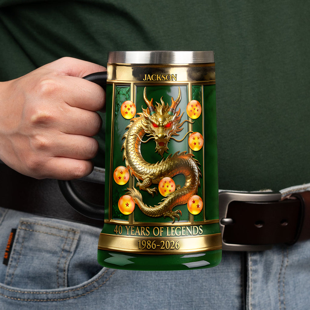 40 Years Of Legend - Personalized Seven Balls Beer Stein