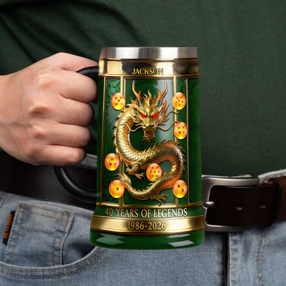 40 Years Of Legend - Personalized Seven Balls Beer Stein