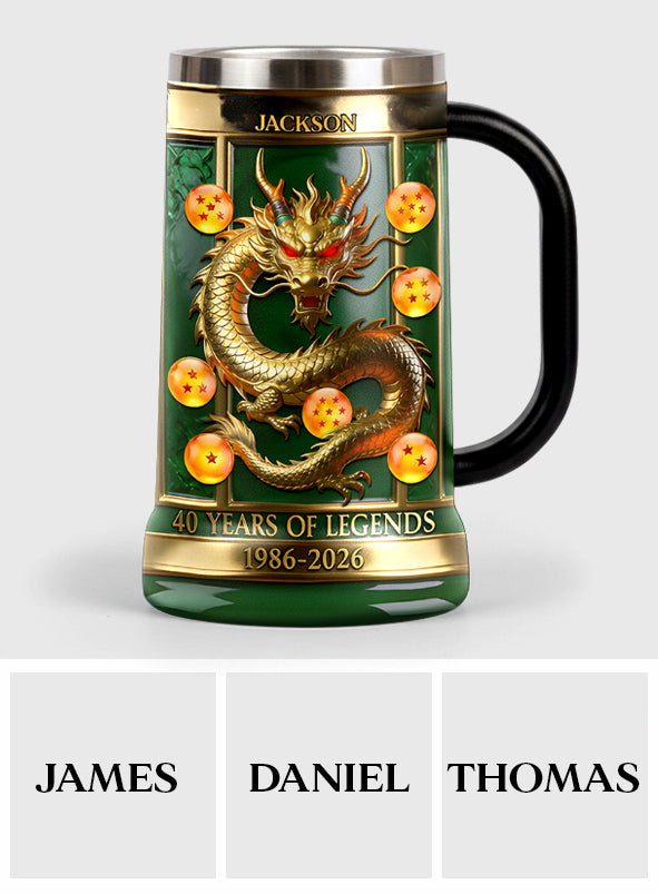 40 Years Of Legend - Personalized Seven Balls Beer Stein