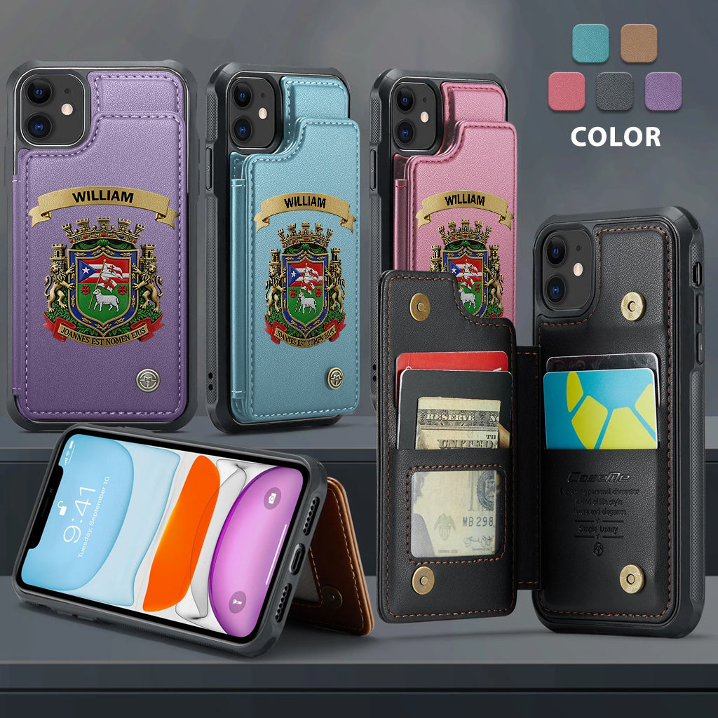 Proud Puerto Rico, Joannes Est Nomen Ejus - Personalized Expats Wallet Phone Case