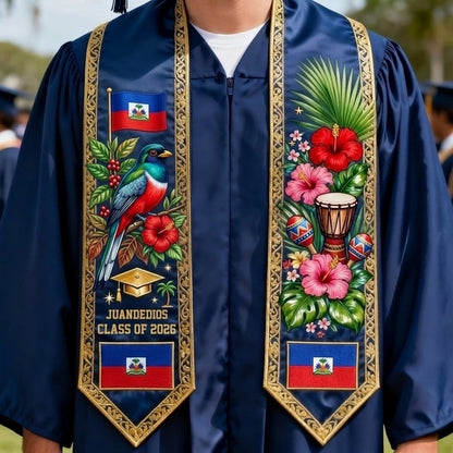 Proud Haiti, Class Of 2026 - Personalized Graduation Graduation Stole