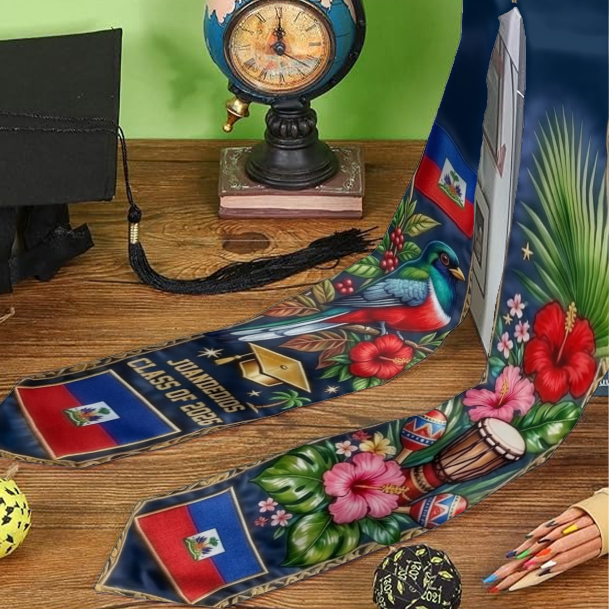 Proud Haiti, Class Of 2026 - Personalized Graduation Graduation Stole