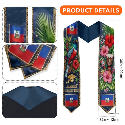 Proud Haiti, Class Of 2026 - Personalized Graduation Graduation Stole