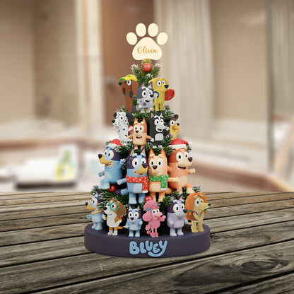 Dog Family - Personalized Blue Dog Custom Shaped Acrylic Plaque