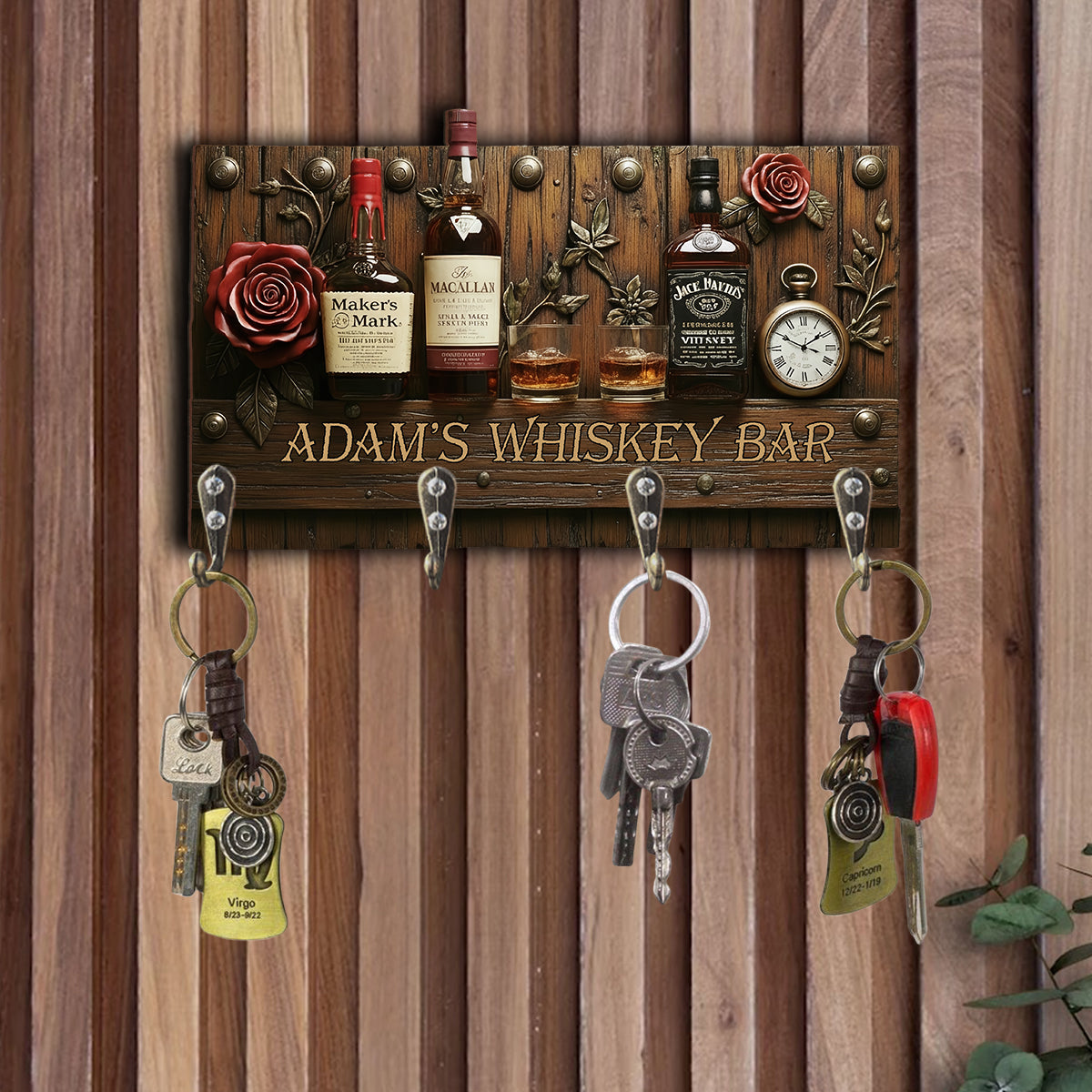 Love Whiskey - Personalized Whisky Custom Shaped Hanging Rack