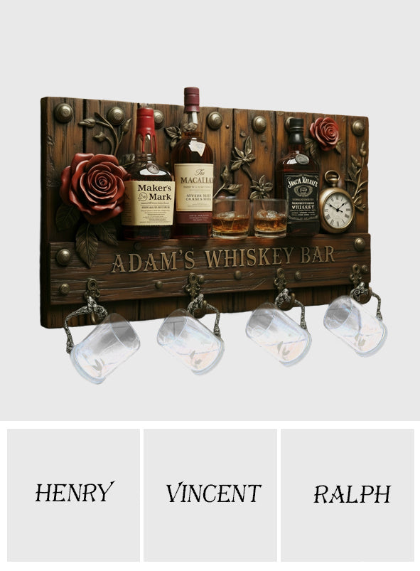 Love Whiskey - Personalized Whisky Custom Shaped Hanging Rack