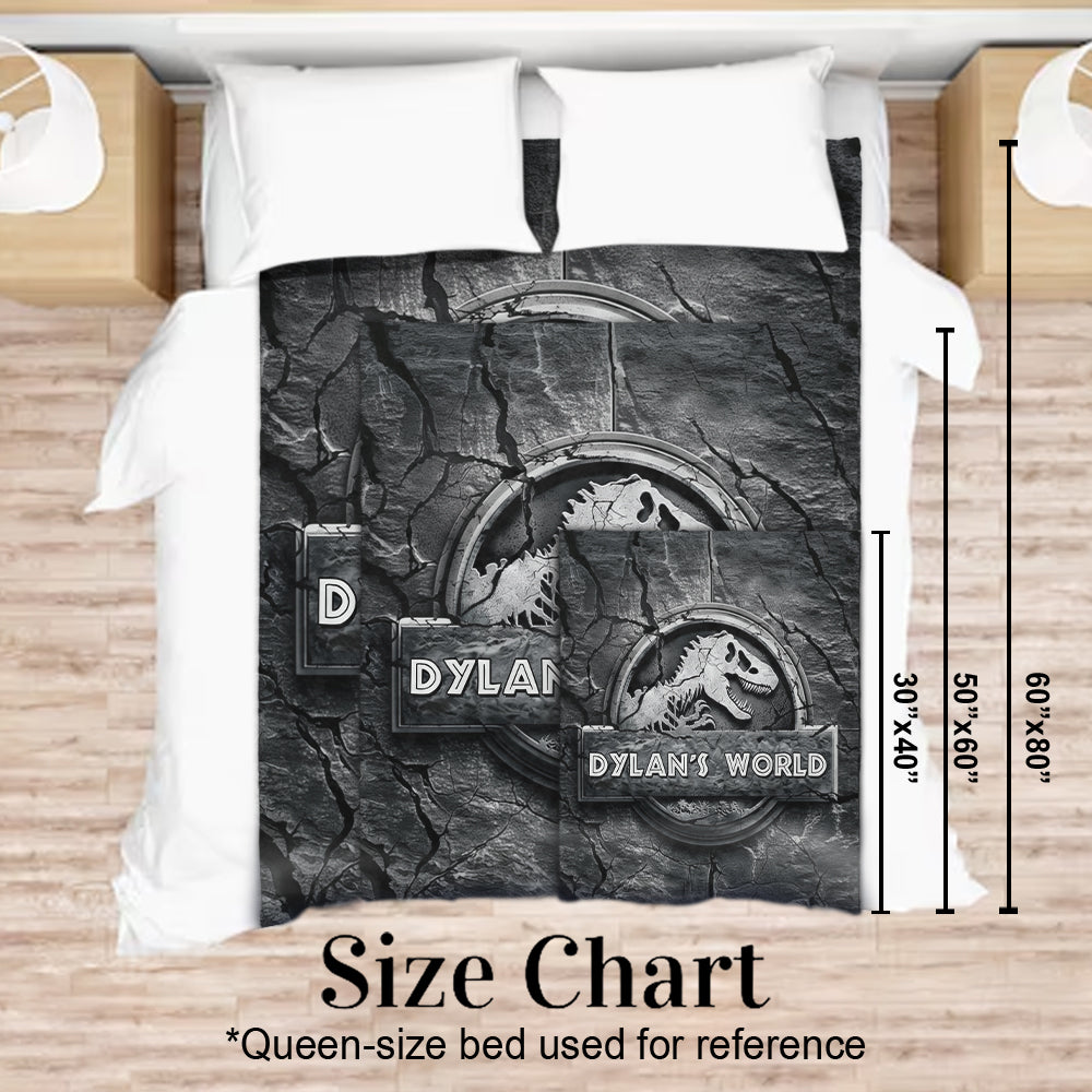 Dinosaur World - Personalized Dinosaur Blanket