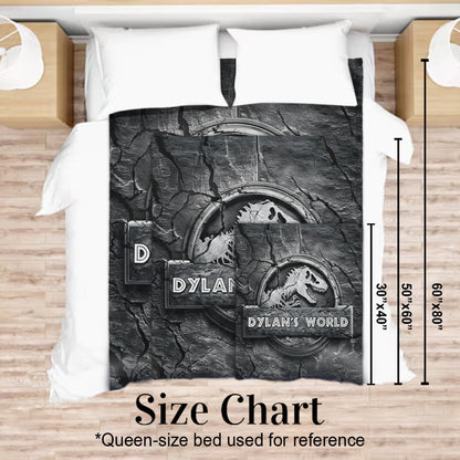 Dinosaur World - Personalized Dinosaur Blanket