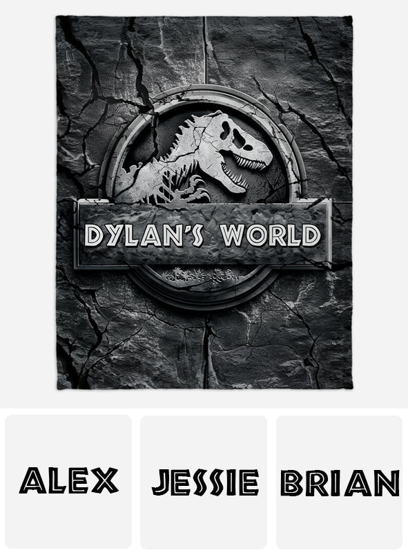 Dinosaur World - Personalized Dinosaur Blanket