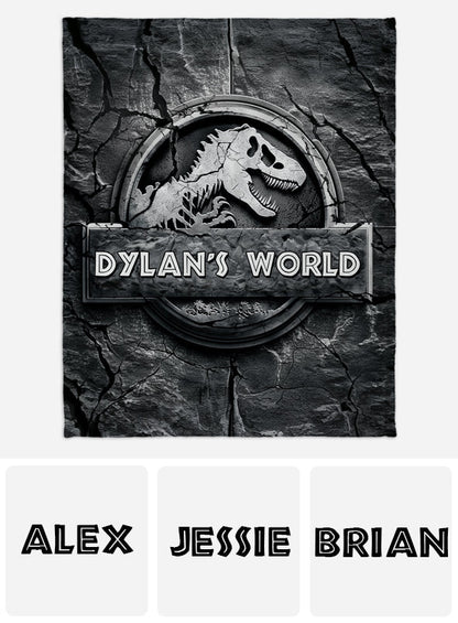 Dinosaur World - Personalized Dinosaur Blanket