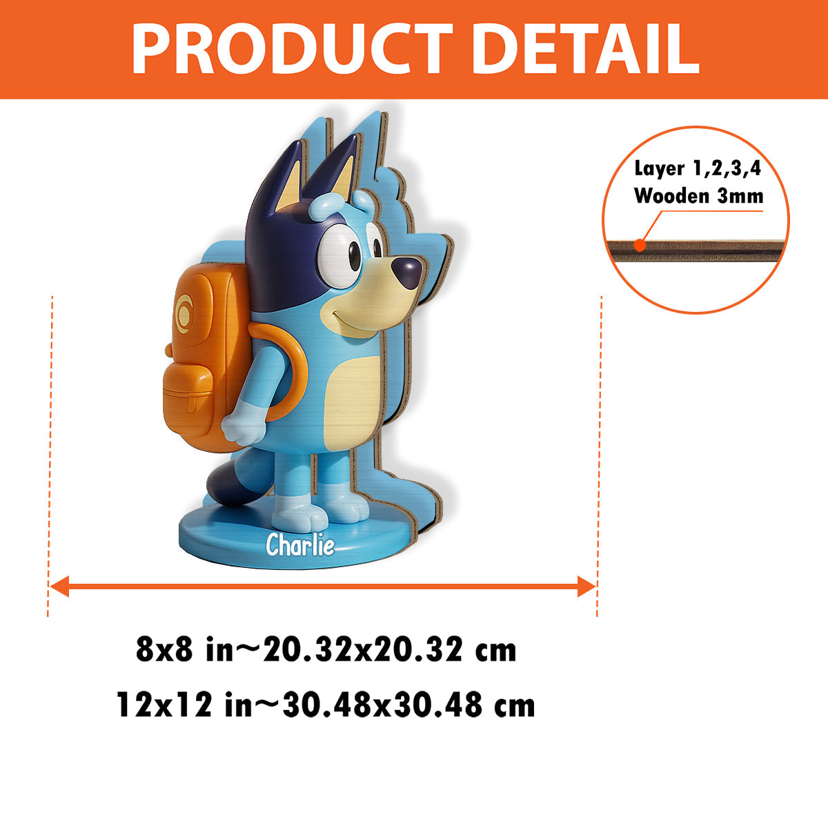 Lovely Australian Cattle Dog Cartoon - Personalized Blue Dog Wooden Pen Holder