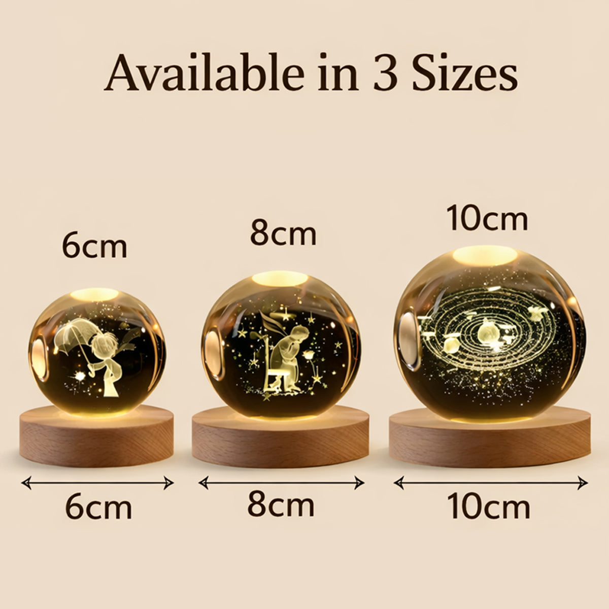 40th Anniversary - Personalized Seven Balls Crystal Ball Night Light