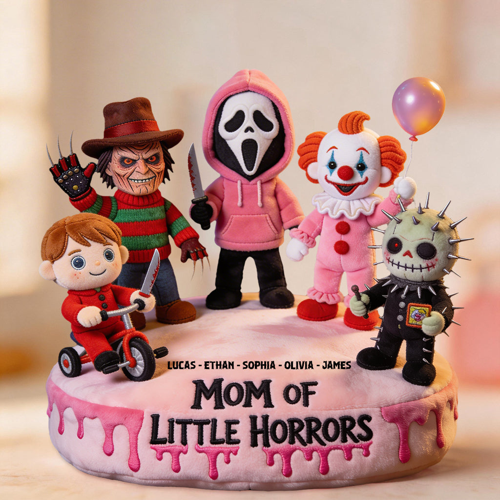 Mom Of Little Horrors - Personalized Horror Character Premium Faux Fur Pillow