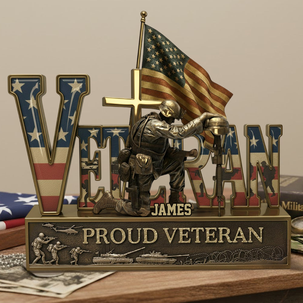 Strong Veteran Plaque - Personalized Veteran Custom Shaped Acrylic Plaque