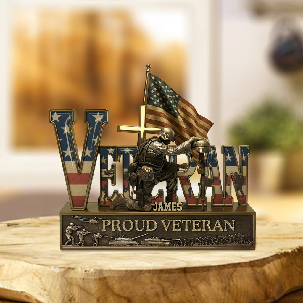 Strong Veteran Plaque - Personalized Veteran Custom Shaped Acrylic Plaque