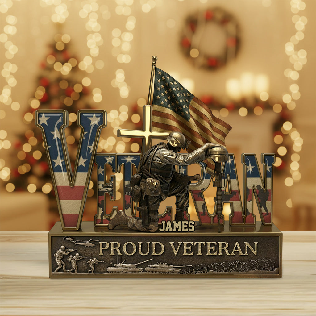 Strong Veteran Plaque - Personalized Veteran Custom Shaped Acrylic Plaque