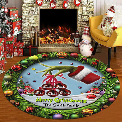 Magic Christmas - Personalized Family Round Rug