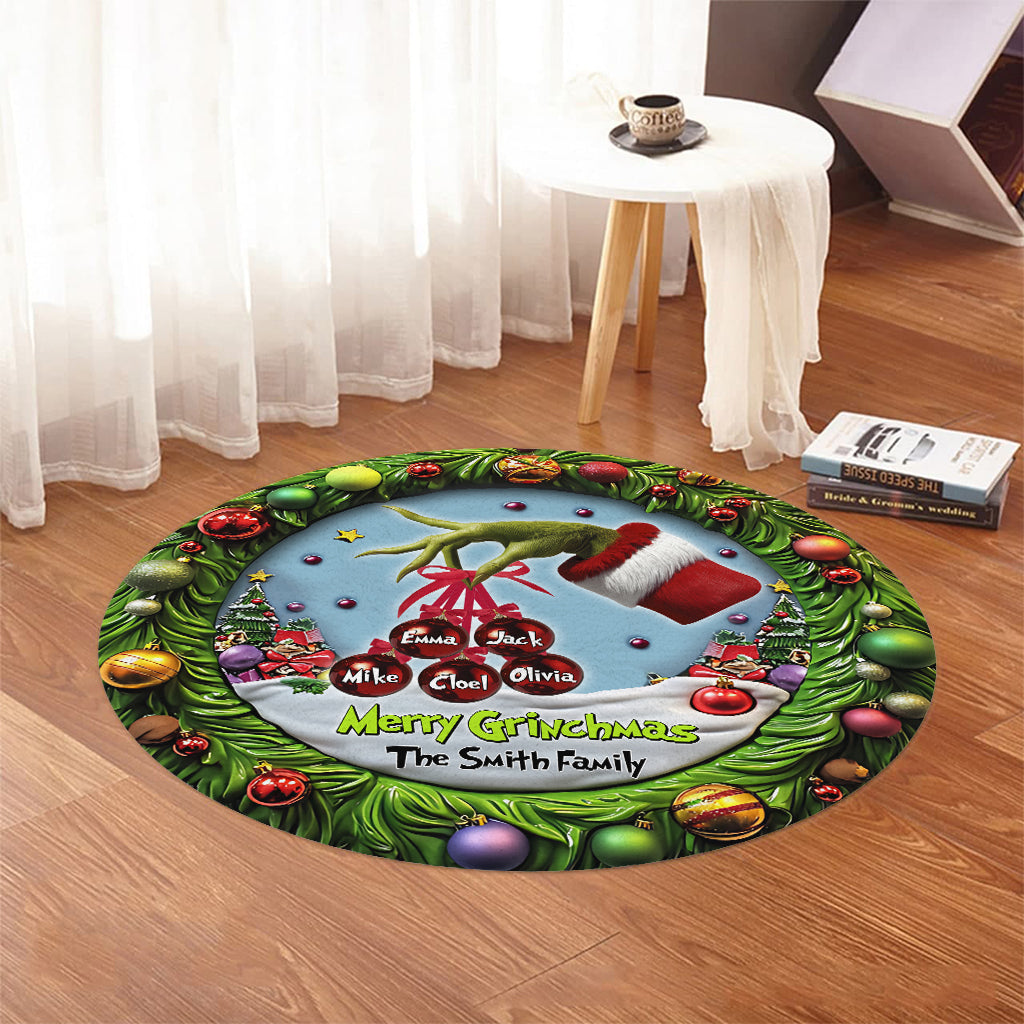 Magic Christmas - Personalized Family Round Rug