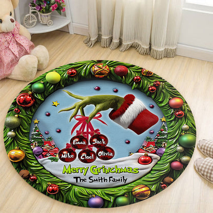 Magic Christmas - Personalized Family Round Rug