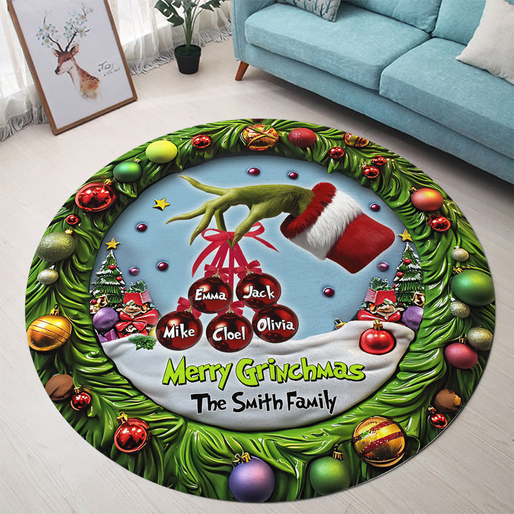 Magic Christmas - Personalized Family Round Rug