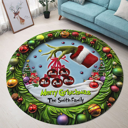 Magic Christmas - Personalized Family Round Rug