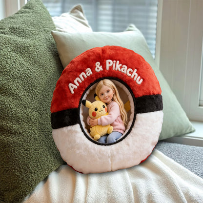 My Favorite Monster - Personalized Monster Trainer Faux Fur Shaped Pillow