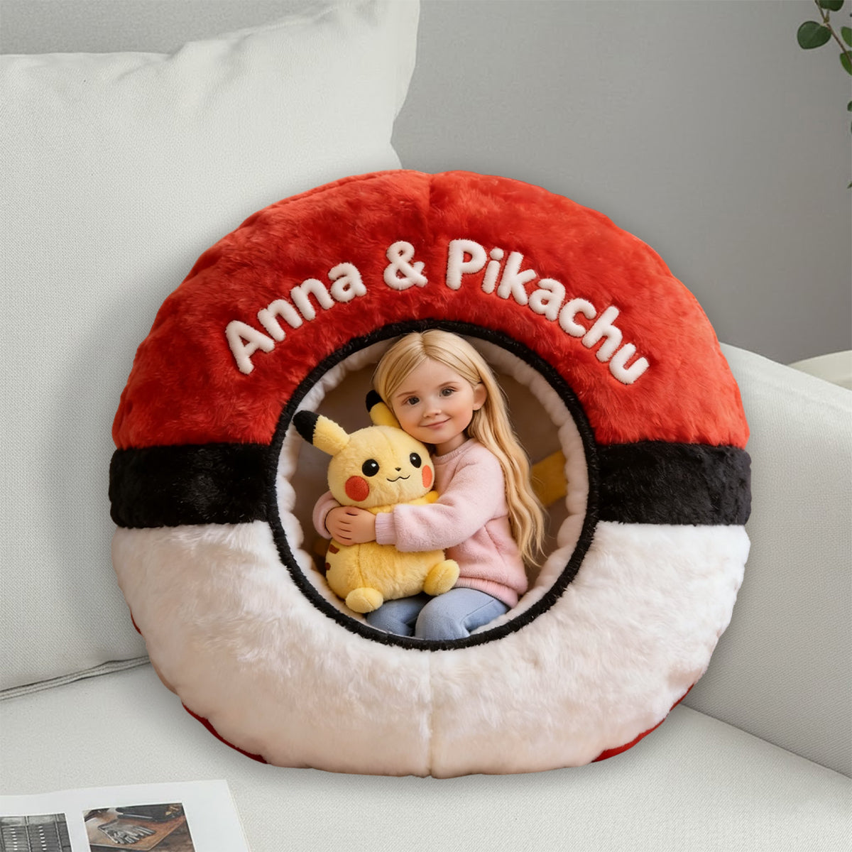 My Favorite Monster - Personalized Monster Trainer Faux Fur Shaped Pillow