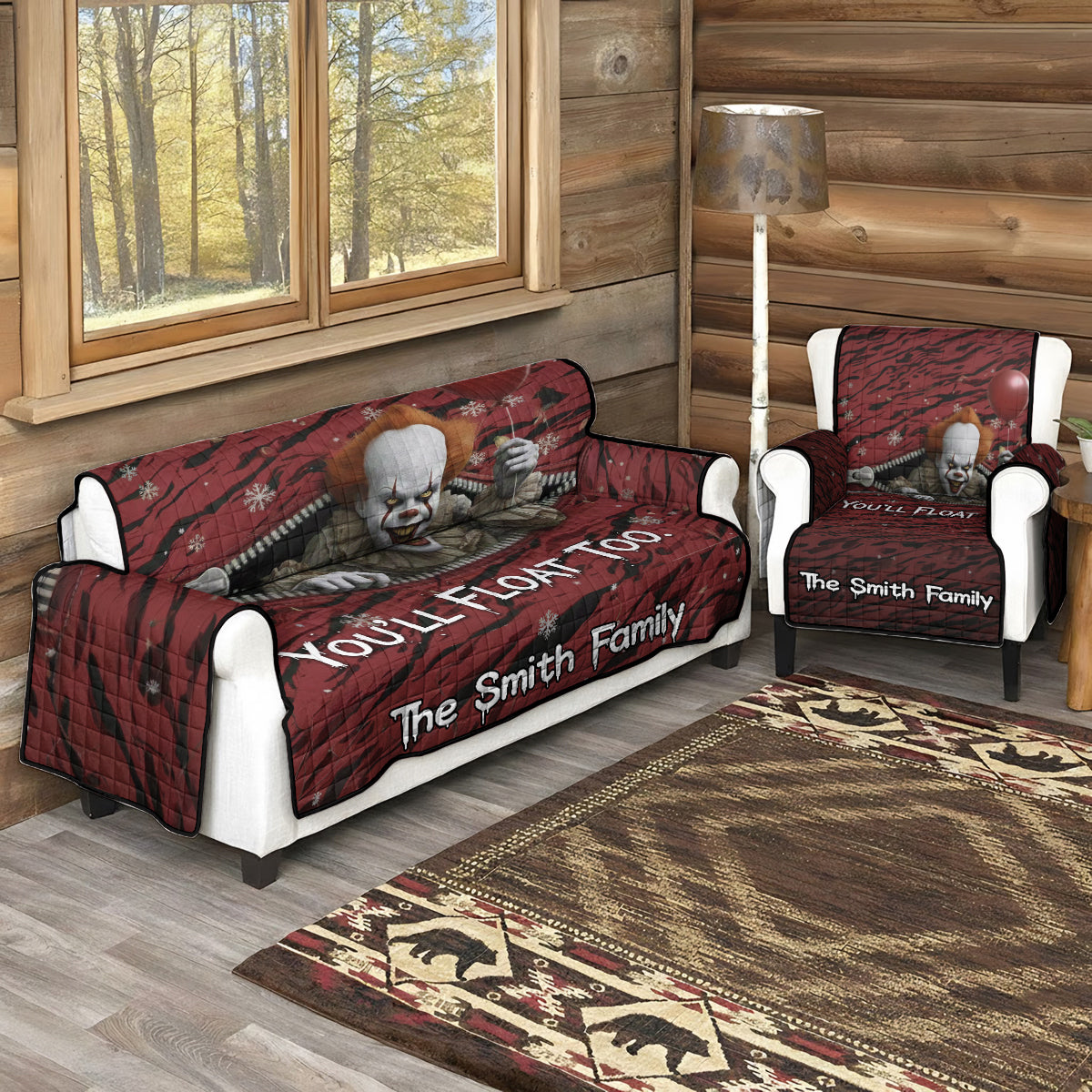 Horror Clown - Personalized Horror Character Quilted Sofa/Couch Cover