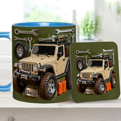 Adventure Awaits - Personalized Car Accent Mug & Coaster