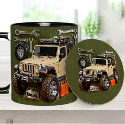 Adventure Awaits - Personalized Car Accent Mug & Coaster