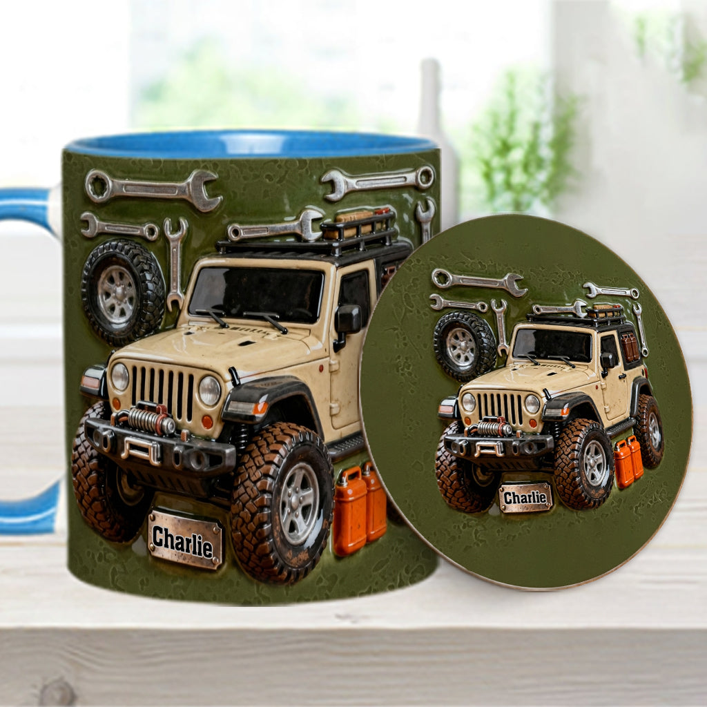 Adventure Awaits - Personalized Car Accent Mug & Coaster