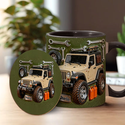 Adventure Awaits - Personalized Car Accent Mug & Coaster