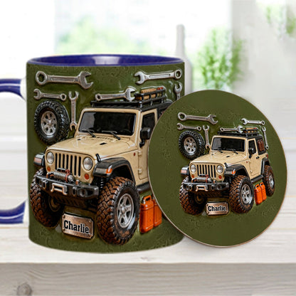 Adventure Awaits - Personalized Car Accent Mug & Coaster