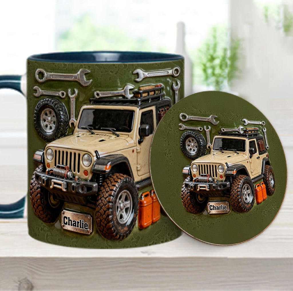 Adventure Awaits - Personalized Car Accent Mug & Coaster