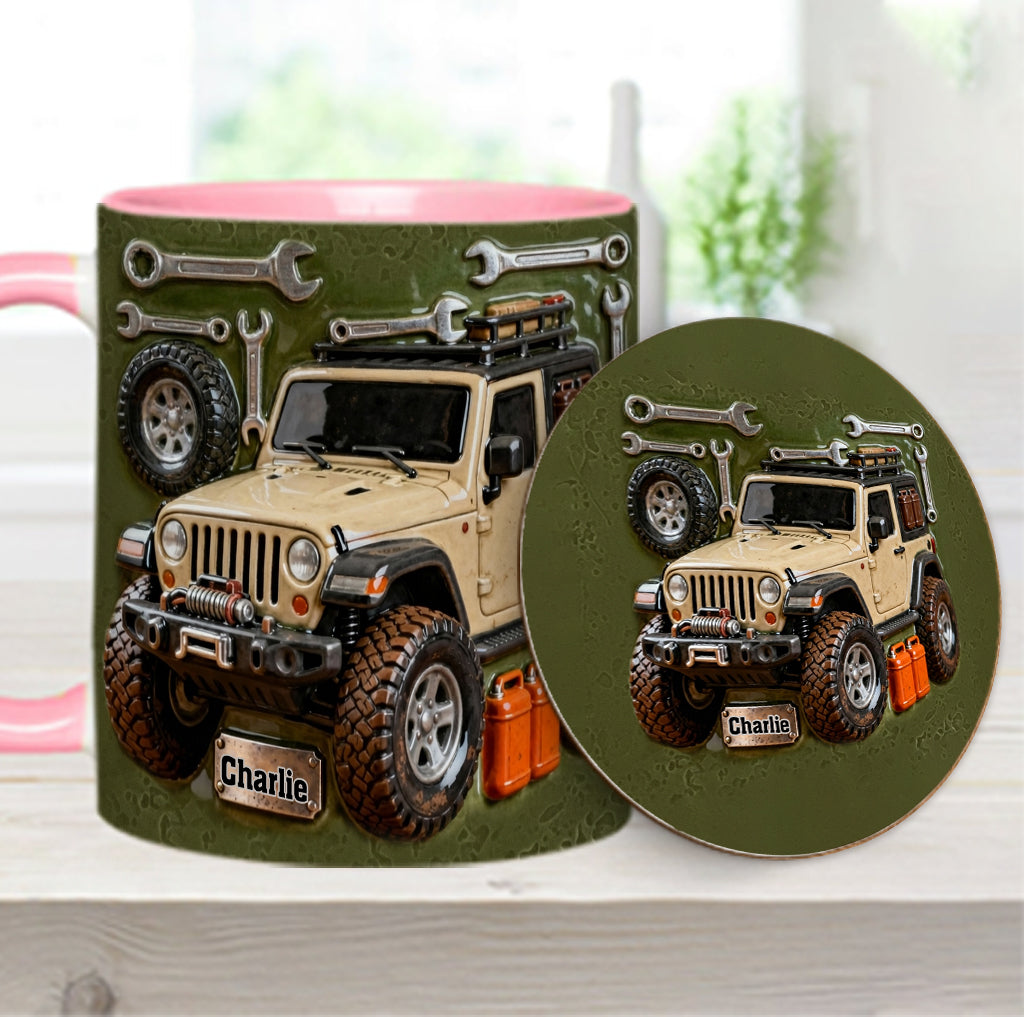 Adventure Awaits - Personalized Car Accent Mug & Coaster