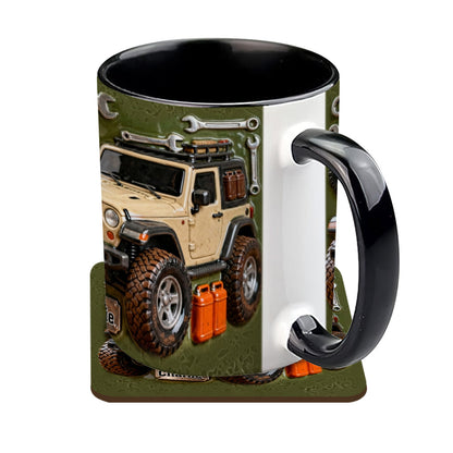 Adventure Awaits - Personalized Car Accent Mug & Coaster