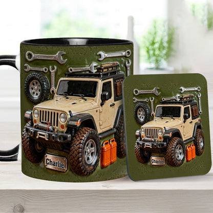 Adventure Awaits - Personalized Car Accent Mug & Coaster