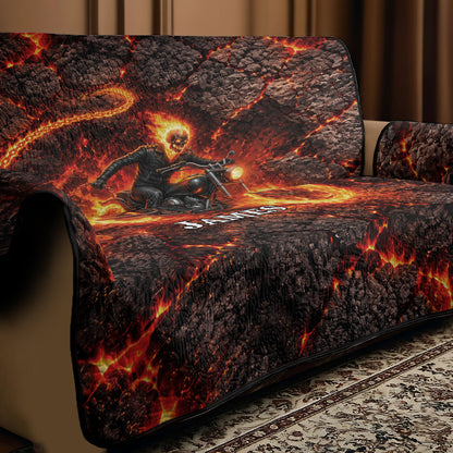 Motorcycle Man - Personalized Marvelous Universe Quilted Sofa/Couch Cover