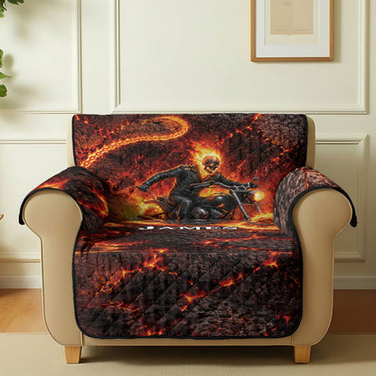 Motorcycle Man - Personalized Marvelous Universe Quilted Sofa/Couch Cover