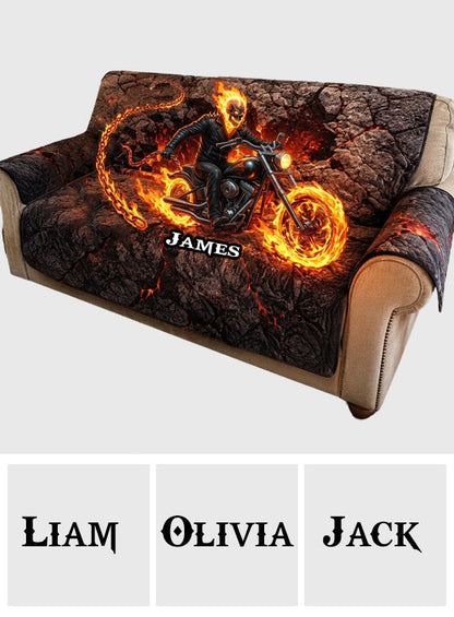 Motorcycle Man - Personalized Marvelous Universe Quilted Sofa/Couch Cover