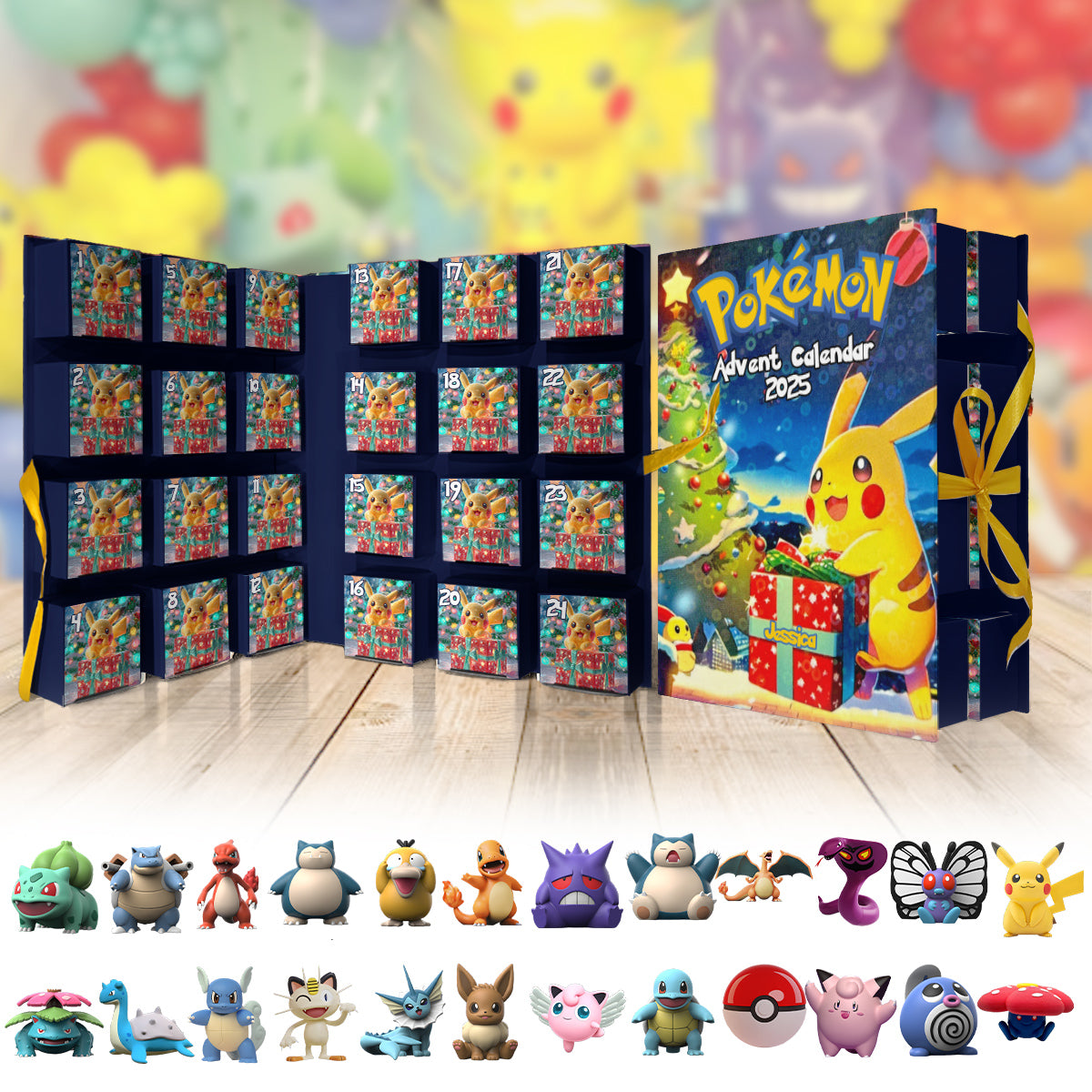 Merry Christmas - Personalized Monster Trainer Folded Advent Calendar With Ornaments