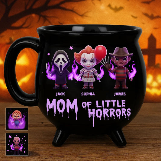 Gifts For Mom Mama Of Little Horrors - Personalized Horror Character Cauldron Mug