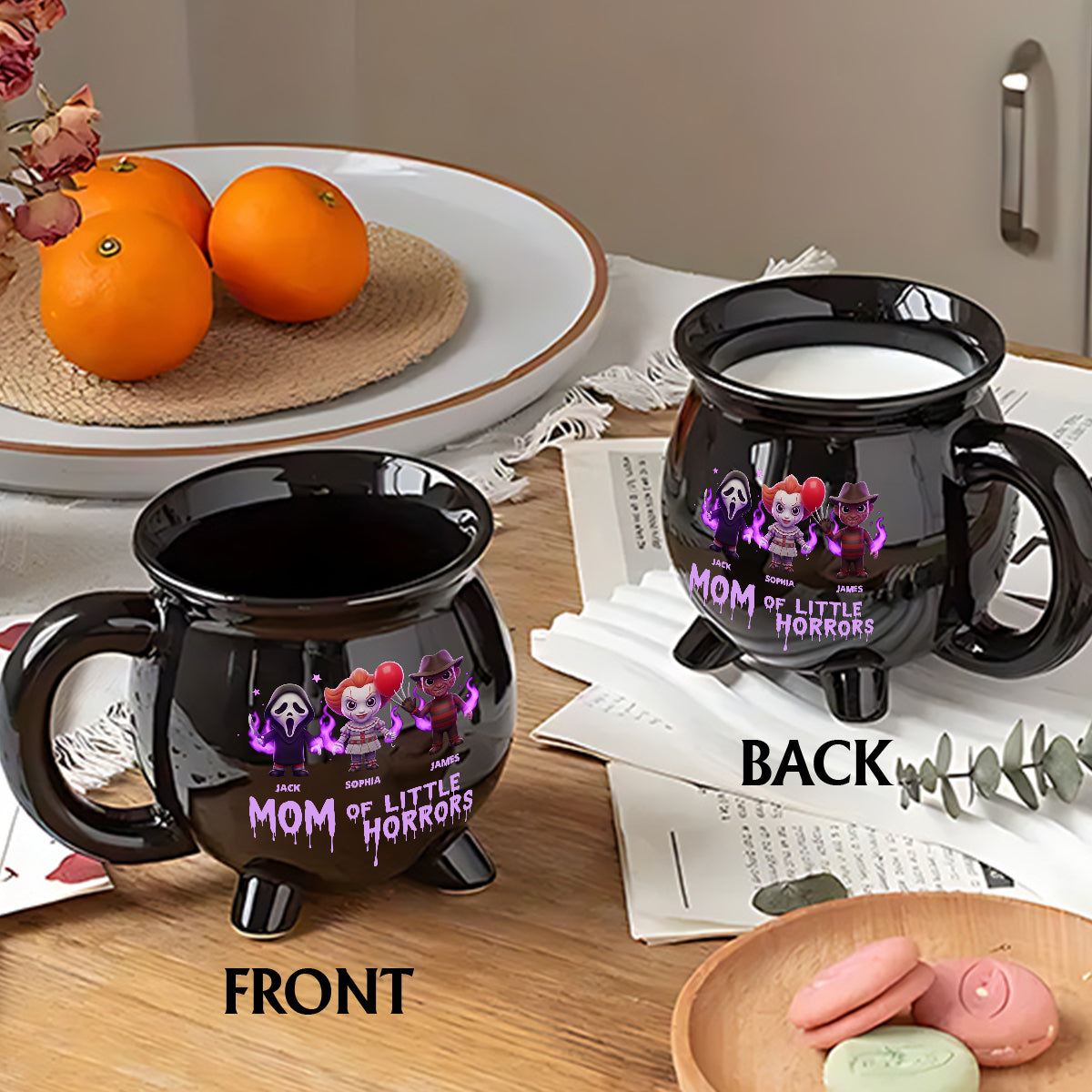 Gifts For Mom Mama Of Little Horrors - Personalized Horror Character Cauldron Mug