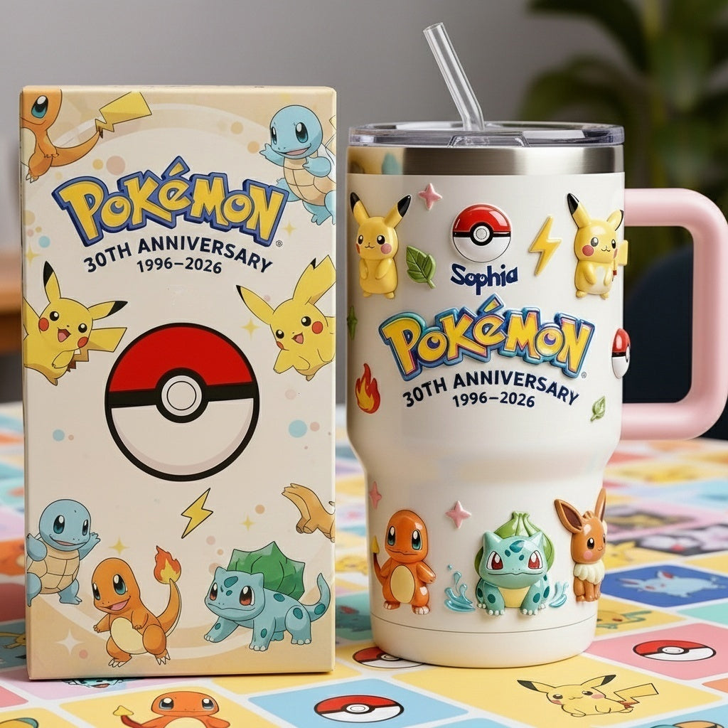 Monster Trainer 30th Anniversary - Personalized Monster Trainer Tumbler With Handle