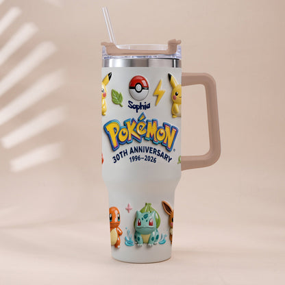 Monster Trainer 30th Anniversary - Personalized Monster Trainer Tumbler With Handle