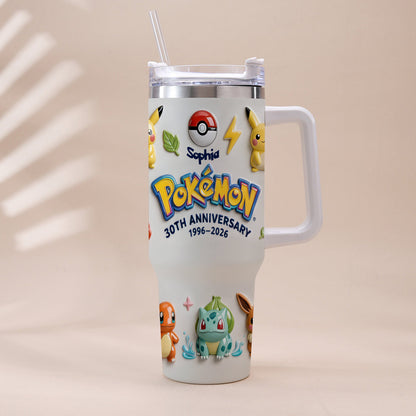 Monster Trainer 30th Anniversary - Personalized Monster Trainer Tumbler With Handle