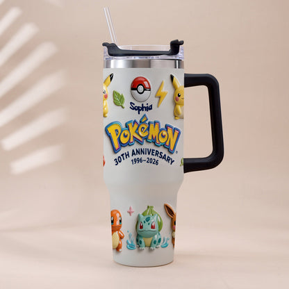Monster Trainer 30th Anniversary - Personalized Monster Trainer Tumbler With Handle