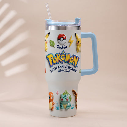 Monster Trainer 30th Anniversary - Personalized Monster Trainer Tumbler With Handle