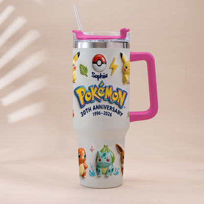 Monster Trainer 30th Anniversary - Personalized Monster Trainer Tumbler With Handle